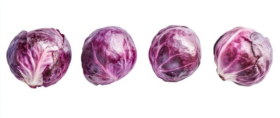 Fototapeta premium Red cabbage collection isolated on white