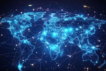 Global Digital Business Network Connection Illustration created with Generative AI