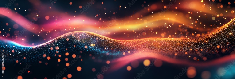 Aufkleber a mesmerizing abstract background featuring a swirling wave of shimmering particles, symbolizing ene