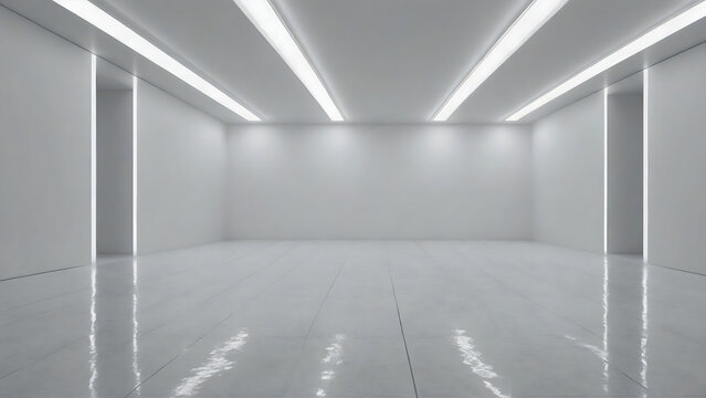 empty white room. liminal space concept