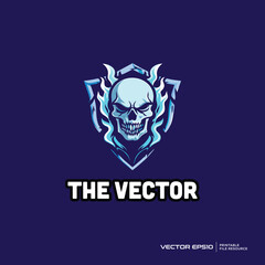 Skull emblem mascot, vector, logo, character, cartoon, illustration, eps10