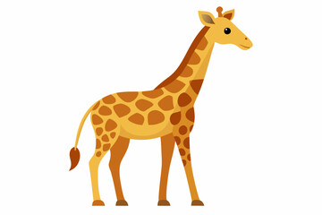 Fototapeta premium Cartoon Illustration of a Standing Giraffe
