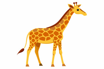 Obraz premium Cartoon Illustration of a Yellow Giraffe with Brown Spots