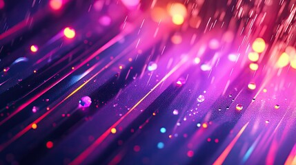 Obraz premium Vibrant Abstract Background with Colorful Light Streaks and Bokeh Effects in Purple and Pink Tones