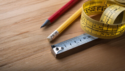 Close-Up of a Ruler and Measuring Tape on a Desk