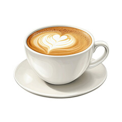 Flat White coffee isolated on transparent or white background