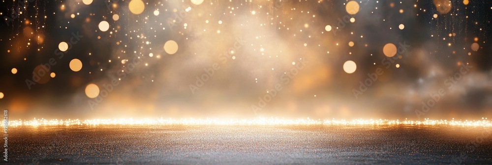Aufkleber a warm and inviting background featuring glowing bokeh lights and a layer of smoke. symbolizing cele