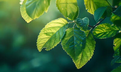 green leaves in the sun