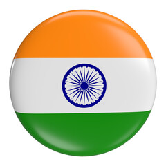 India round flag icon with transparent background © HaiHai