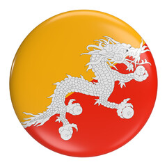 Bhutan round flag icon with transparent background