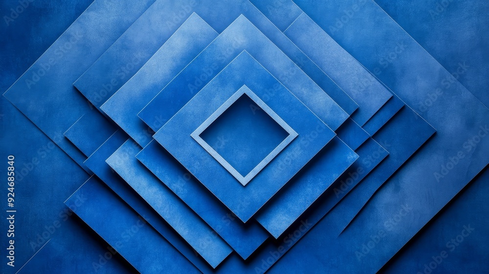 Poster abstract geometric shapes in shades of blue create a modern and minimalist design. this image is per