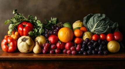 Still Life with Fruits and Vegetables