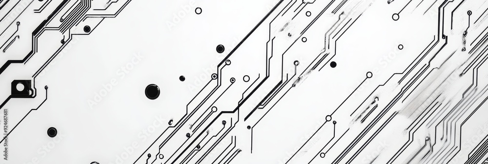 Poster this abstract image depicts a circuit board with intricate lines and patterns, symbolizing innovatio