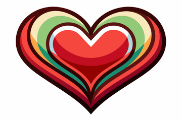 Colorful Abstract Heart Shape with Multiple Layers