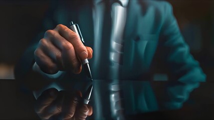 A businessman checks off items on a checklist, symbolizing task completion and success.