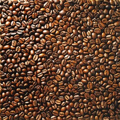 Obraz premium A full frame of roasted coffee beans with rich browns and textures, presenting a warm and inviting background.