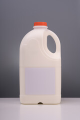 Mock up plastic gallon of milk with white label