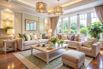 Fototapeta premium Tranquil Haven: Relaxing, Serene, Beige Tones, Pastel, Harmony