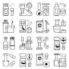 Line icons about pharmacy and medication. Contains such icons as treatments, naturophaty, dose and more. Editable vectorstroke 2 of 2 sets. 512x512 Pixel Perfect in transparent background.
