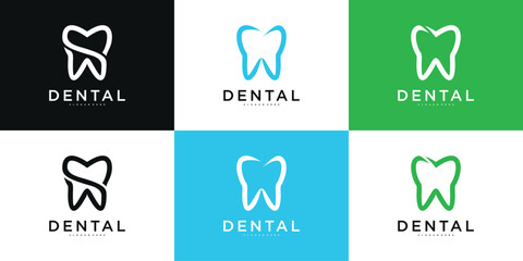 Health dental Logo design template modern style. Dental clinic logo design. Premium Vector