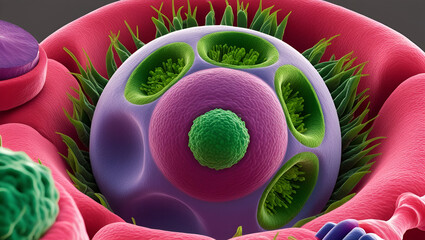 animal cell in 3d view