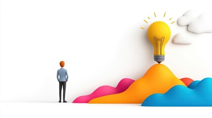 Creative vision flat design front view ideation theme animation Triadic Color Scheme