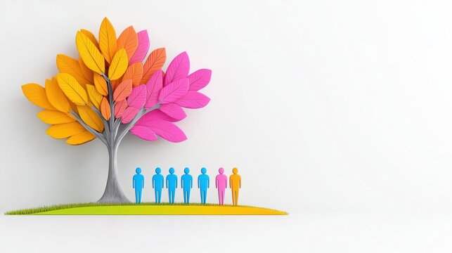 Creative shift flat design front view adaptation theme 3D render Complementary Color Scheme