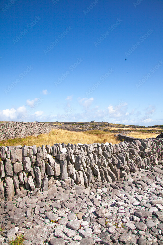 Sticker stone wall in the countryside