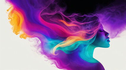 Obraz premium abstract smoke and face with cosmic
