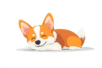 Obraz premium Cute dog sleeping, corgi
