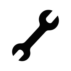Minimalist Wrench Silhouette Vector - Industrial Tool Illustration