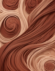 abstract dark brown waves background - Generative AI