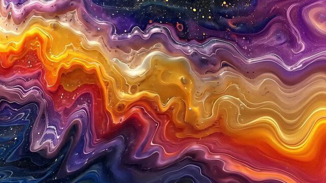 Psychedelic colourful abstract art with a fluid bubble of soap. bizarre designs with flowing colour waves and rainbows,