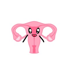 Uterus character , fallopian tubes , feminity illustration 
