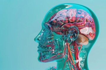 Obraz premium brain with red veins and a background