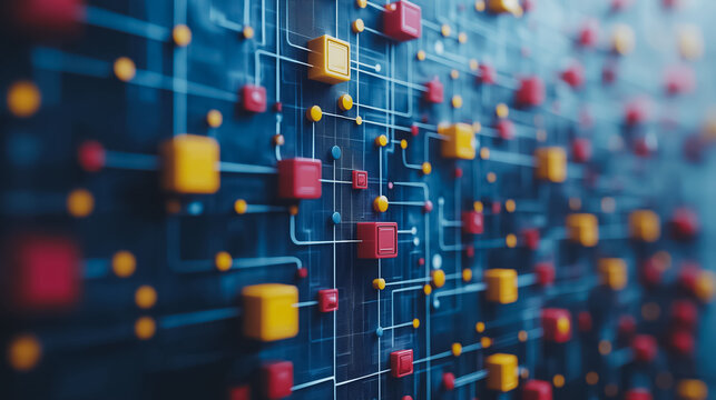 Complex and disorganized management scenario, featuring a chaotic decision tree to represent messy and inefficient business processes
