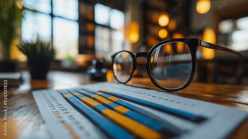 Aufkleber 2025 financial report with a chart representing annual data statistics, showcasing company progress 