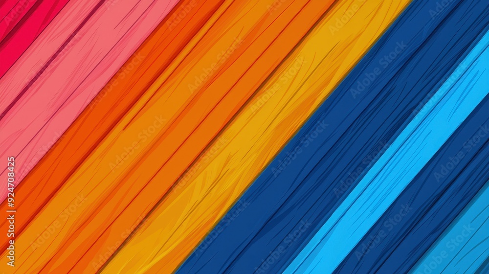 Poster vibrant colored fabric strips in a diagonal arrangement create an eye-catching and dynamic visual co