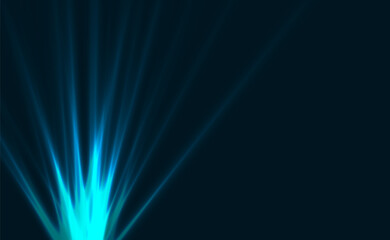 Blue shiny rays abstract glowing background. Futuristic vector design