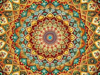 Fototapeta premium Geometric Kaleidoscope: intricate patterns, vibrant colors, symmetrical designs