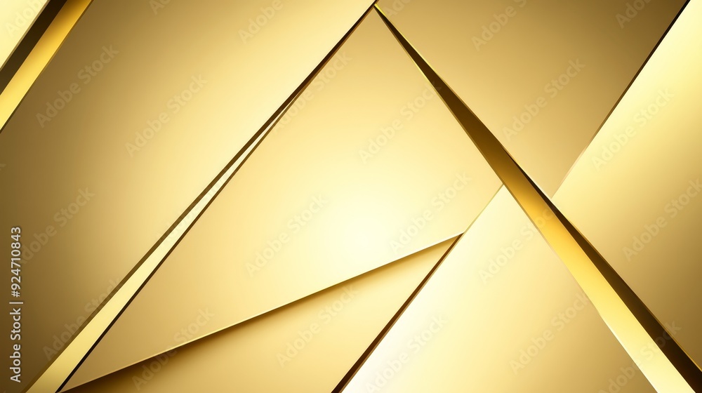 Poster a sleek, modern design featuring overlapping golden triangles, creating a sense of depth and luxury.