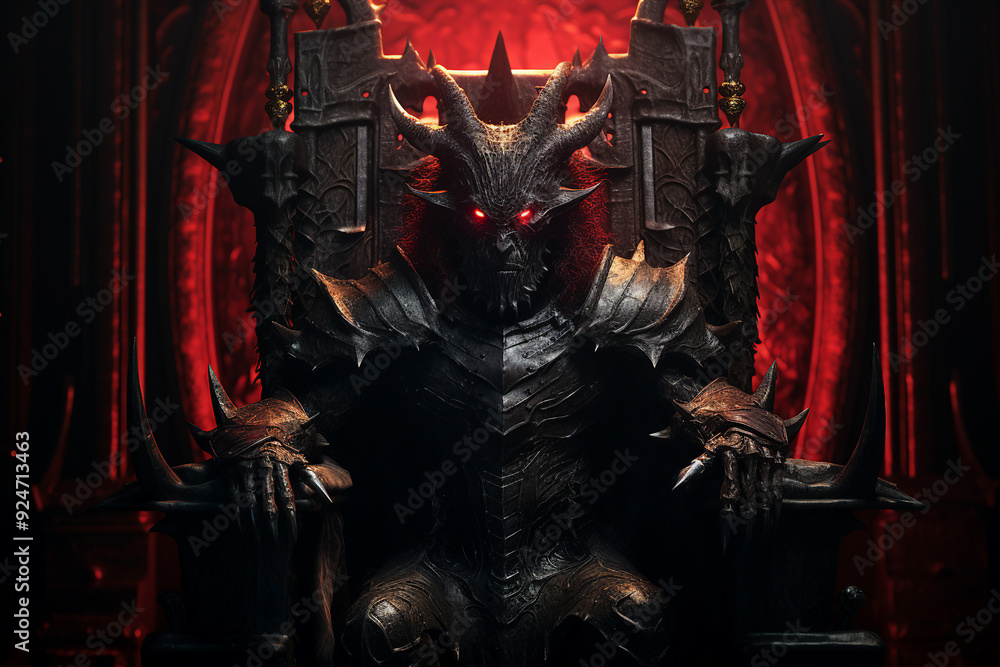 Poster a devil from hell created with generative ai illustration