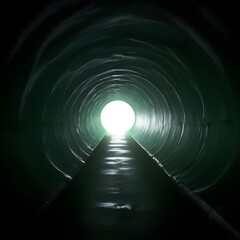 Obraz premium A bright light at the end of the tunnel, or an abyss