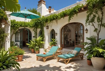 Fototapeta premium beautiful villa decorated in Ibizan style