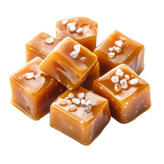 Cube caramel isolated on transparent or white background