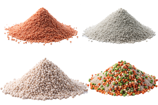 Chemical fertilizers isolated on transparent background