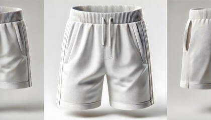 white shorts pant mock up isolated on white background