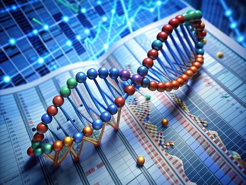 Molecular Codex: Technical, detailed, anatomical, DNA sequences, financial charts