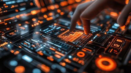 Obraz premium Online Retail Analytics with a Futuristic Background Featuring Data Visualization