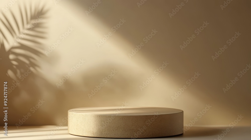 Poster elegant minimalist maize podium with soft shadows on plain background